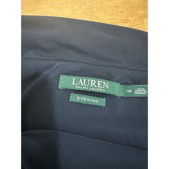 Lauren Ralph Lauren One Shoulder Evening Dress Rhinestone Embellished Sz 18 - Picture 4 of 7